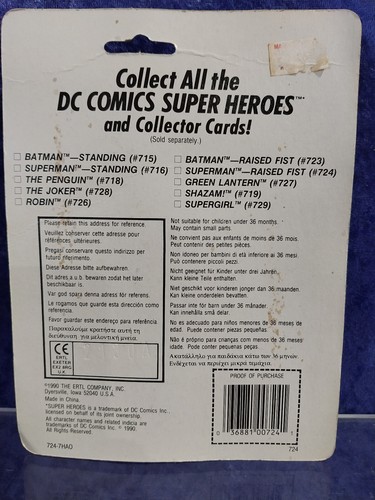 DC Comics Super Heroes MOC Ertl Diecast Superman 1990 with Card - Picture 4 of 4