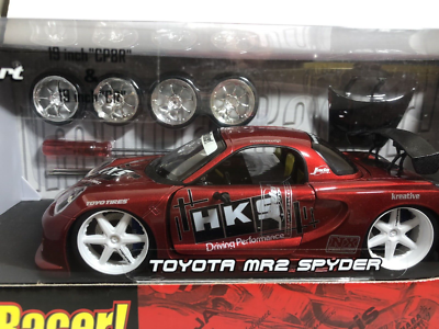 JADA IMPORT RACER TOYOTA MR2 SPYDER RED 1:18 WITH EXTRA SET WHEELS