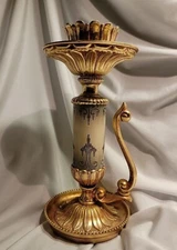 Vintage Villy Ornate Cast Metall Candle Holder, USA