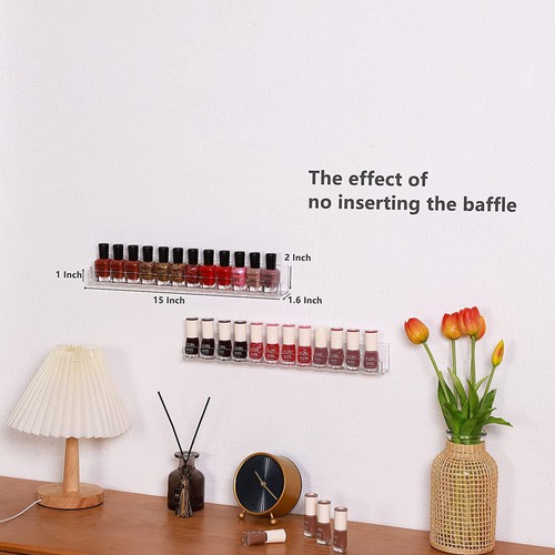 6 Pack Nail Polish Rack Wall Mounted Bookshelf Photo Picture Ledge Organizer - Picture 23 of 24