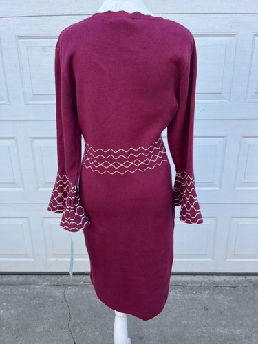 Womens London Times sweater dress bell sleeves L - Picture 2 of 5