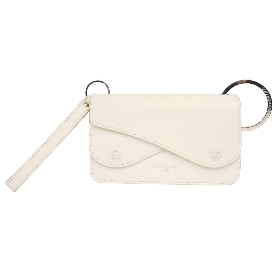 DOLCE & GABBANA Sac Crossbody En Cuir Avec Logo DG Chaîne Et Sangle Blanc - Photo 4/4