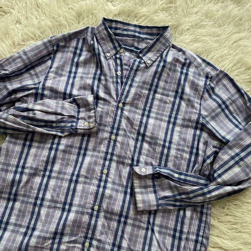 Vineyard Vines Shirt Herren XL blau rosa kariert unterwegs BRRR OTG Performance