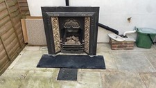 CAST IRON FIREPLACE / FIRE SURROUND / INSERT / VICTORIAN STYLE / GAS
