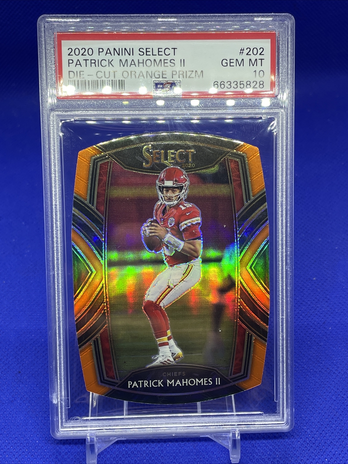 2020 Select Patrick Mahomes Club Level Die Cut Orange Prizm PSA 10 Gem Mint SP