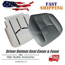 Driver Bottom Seat Cover Dark Gray 692 & Foam Pad For 2003-2006 Chevy Silverado