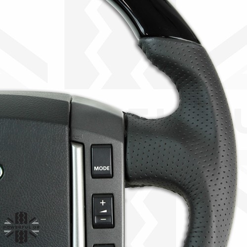 Steering Wheel Black Piano + Leather (Sport grip) leather fits Range Rover L320 - Picture 4 of 8