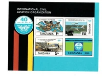Tanzania 1984 - Intl Civil Aviation Organization - Mini Sheet of 4v Stamps - MNH