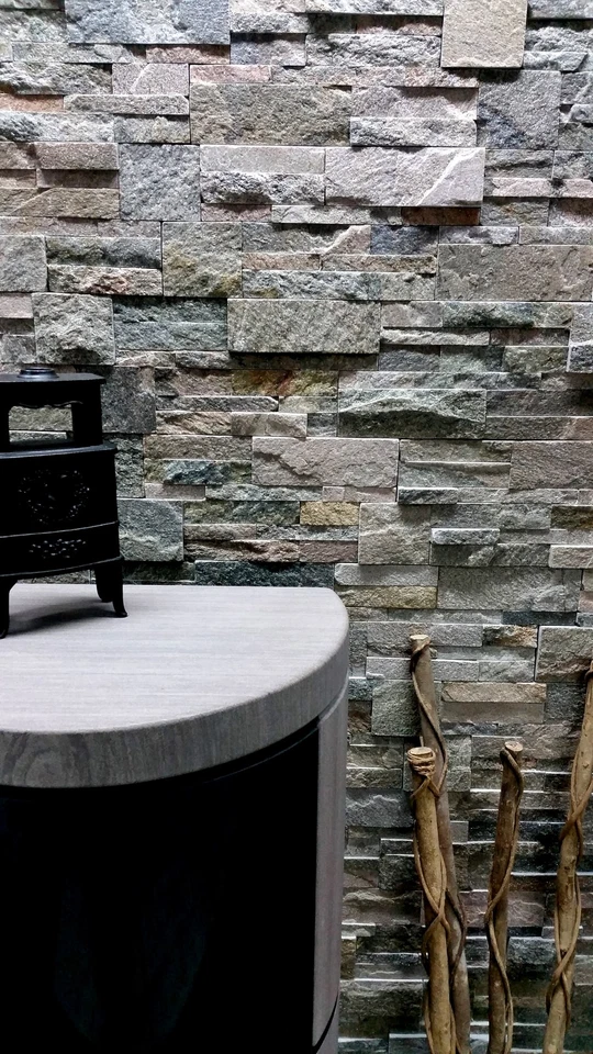 Naturstein Schiefer Wandverblender Wengé braun Riemchen Klinker 180x350mm - Bild 2 von 4