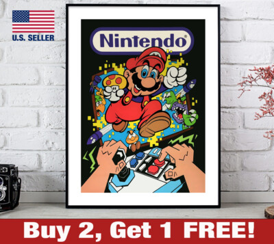 Super Mario Bros Poster 18'' x 24'' Print 1989 Nintendo NES Advantage Wall Art