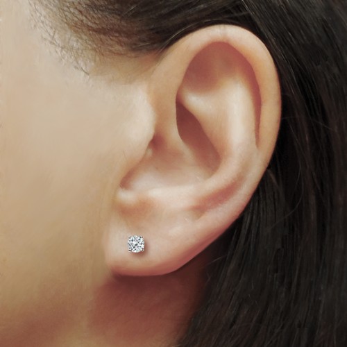 0,42 quilates Corte Redondo Cesta GRA MOISSANITA Pendientes Tornillos Traseros Oro Blanco 14K Regalo - Imagen 12 de 14