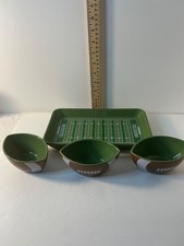 Crofton Ceramic Football Bowls with Serving Tray
