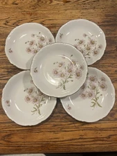 5 MITTERTEICH Bavaria Germany 7 7/8” DAISY BELL Coupe Soup Bowls Flower Right EX
