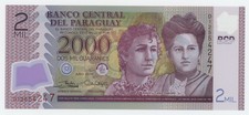 Billete Paraguay 2000 Guaraníes 2017 Pick 228.d UNC sin circular