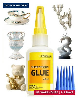 Super Glue for Ceramic - 40ML Liquid CA Adhesive | Heavy Duty Instant Bond, Wate