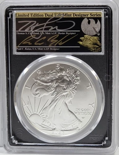 2026 (W) PCGS MS 70 Silver Eagle First Day of Issue WP  Signed Cleveland & Balan