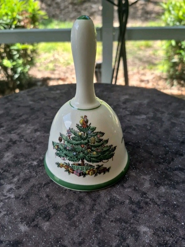 Spode 5 5/8" Tall Porcelain Christmas Tree Bell  # S 3324-K