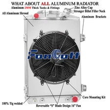 3Row Aluminum Radiator Shroud Fan Fit 1930 Chevrolet Car Chevy V8 Conversion NEW