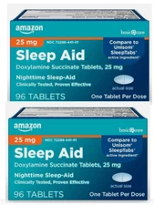 Basic Care Sleep Aid, Doxylamine Succinate Tablets, 25 mg, 2*96 Count