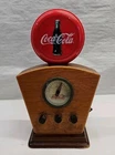 Vintage Coca Cola AM/ FM Wood Radio Red Flashing Light Disc Icon Antique Style