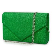 Pochette verde smeraldo donna cerimonia borsetta elegante glitter brillantini