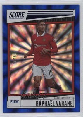 2022-23 Panini Score FIFA Fat Pack Blue Lasers 9/60 Raphael Varane #193 6l7
