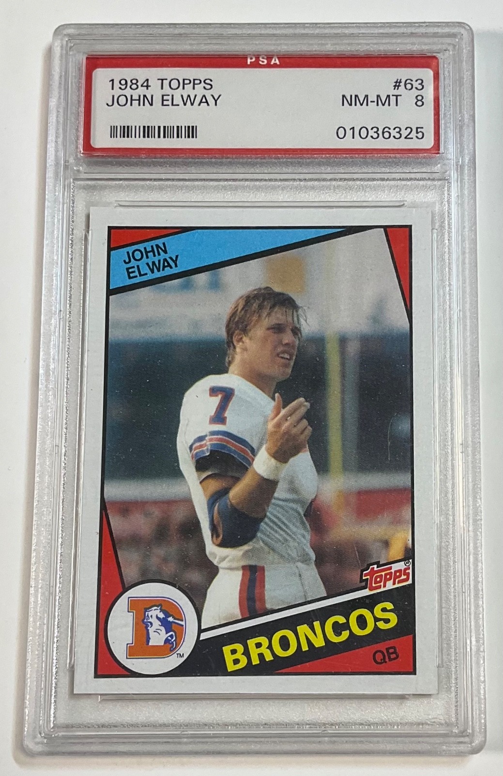 1984 Topps JOHN ELWAY Rc #63 PSA 8 NM-MT