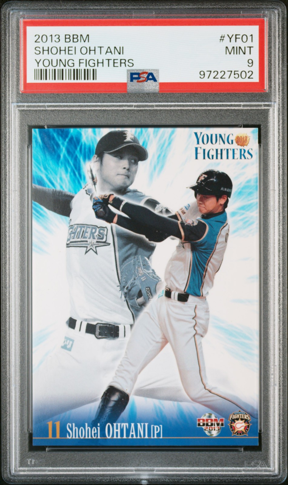2013 BBM HOKKAIDO NIPPON HAM YOUNG FIGHTERS #YF01 SHOHEI OHTANI PSA 9