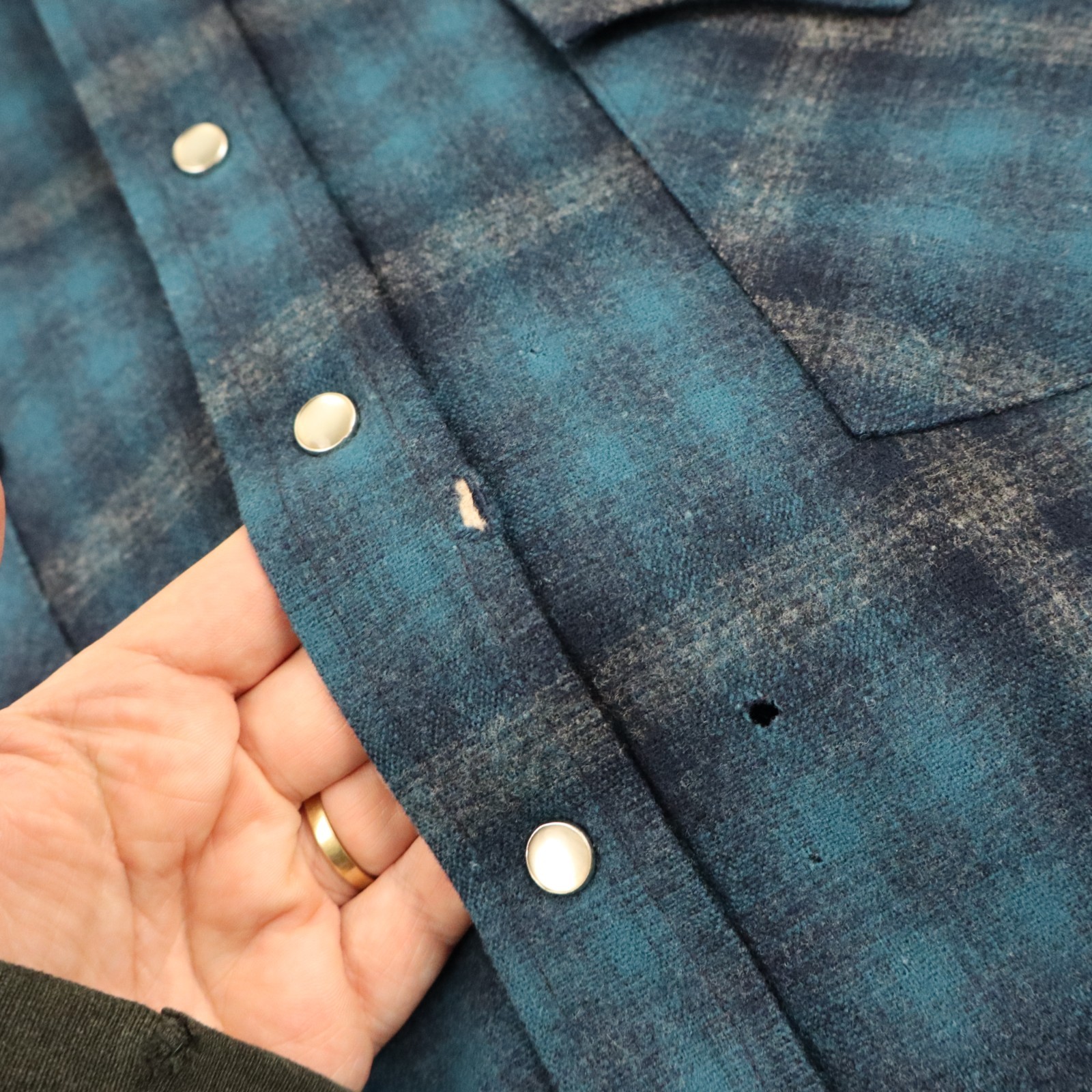 Vintage Pendleton Western Shadow Plaid Pearl Snap… - image 6