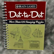2010s Vtg Brain Games Dot-to-Dot Puzzle Book 120 Puzzles Spiral Bound