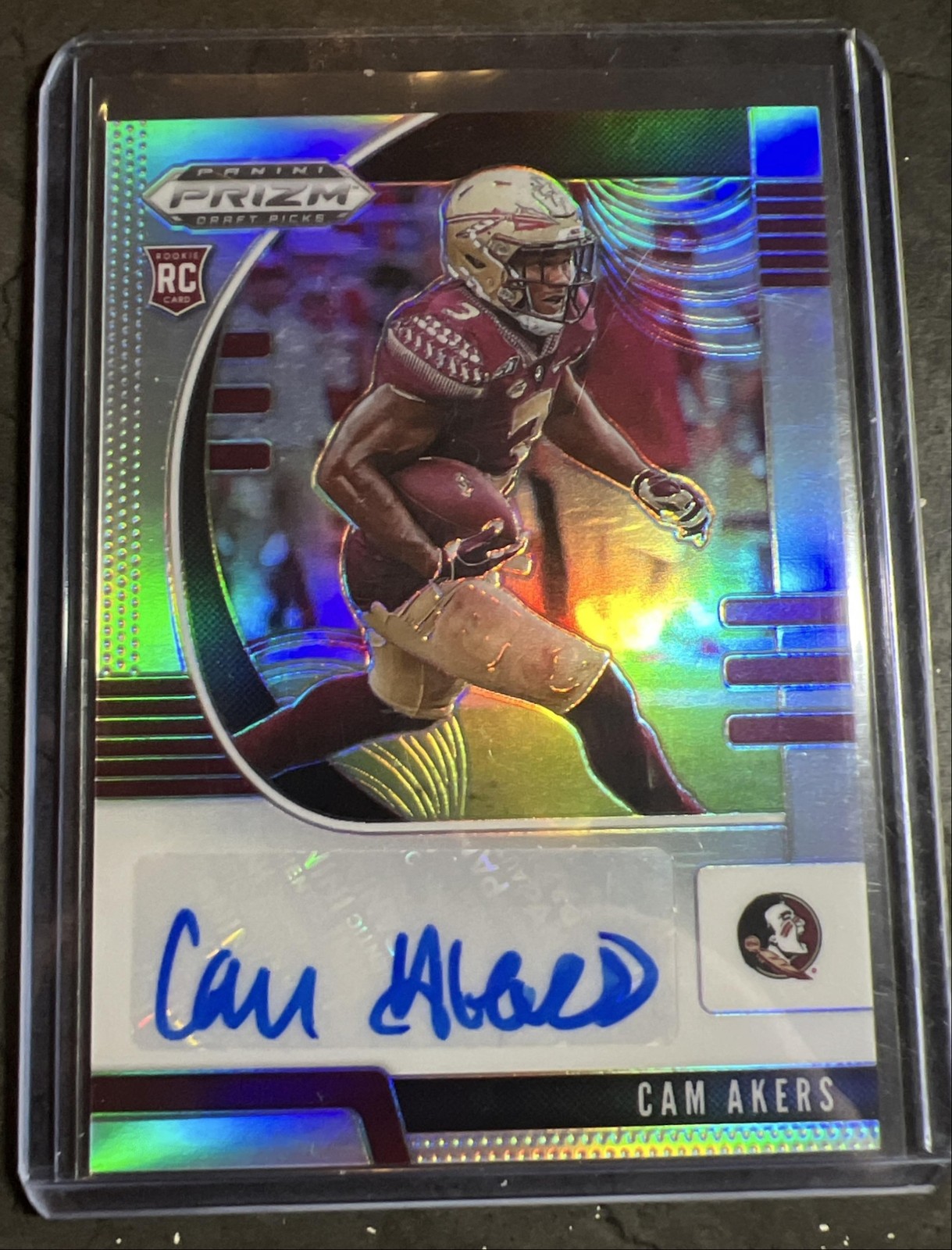 Cam Akers Panini Prizm Draft Picks #121 Autograph White Sparkle