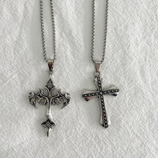 Jewelry alloy necklace, cross pendant, simple retro accessory