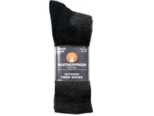 Weatherproof Men's Outdoor Wool Blend Crew Socks, 6-12 Shoe Size, 2 Pairs