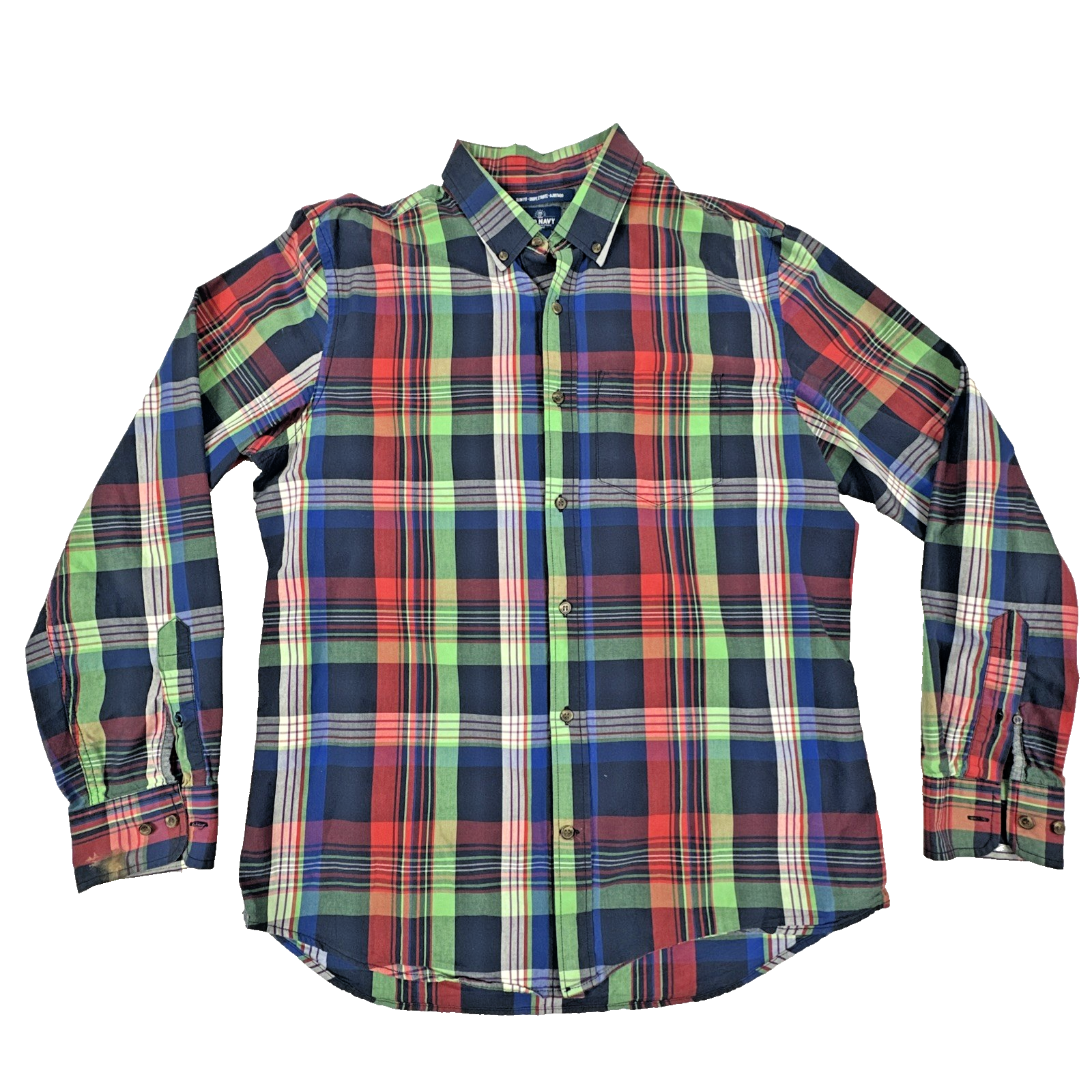 Old Navy Multicolor Button Down Long Sleeve Shirt. Men's Size L Slim Fit