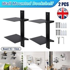 4 Tier Vertical Book Shelf Iron Floating Bookshelf Wall Mounted Unit Bookshelves