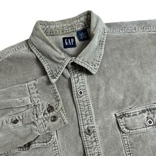 Vintage Gap Mens XL Olive Green Corduroy Shacket Barn Jacket Pockets 90s Y2K