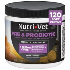 Dog Probiotic Chews Digestive Support Gut Health 120 Count Liver Cheese