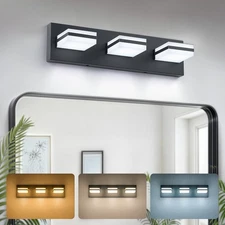 VONLUCE Bathroom Vanity Light Fixture, 3-Light Modern LED 3-Light, Black 