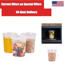 32 oz Deli Food Containers With Airtight Lids 24 Pack Clear Plastic