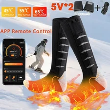 Electric Heated Socks Winter Thermal Warm 2* 5000mAh Rechargeable Battery Skiing