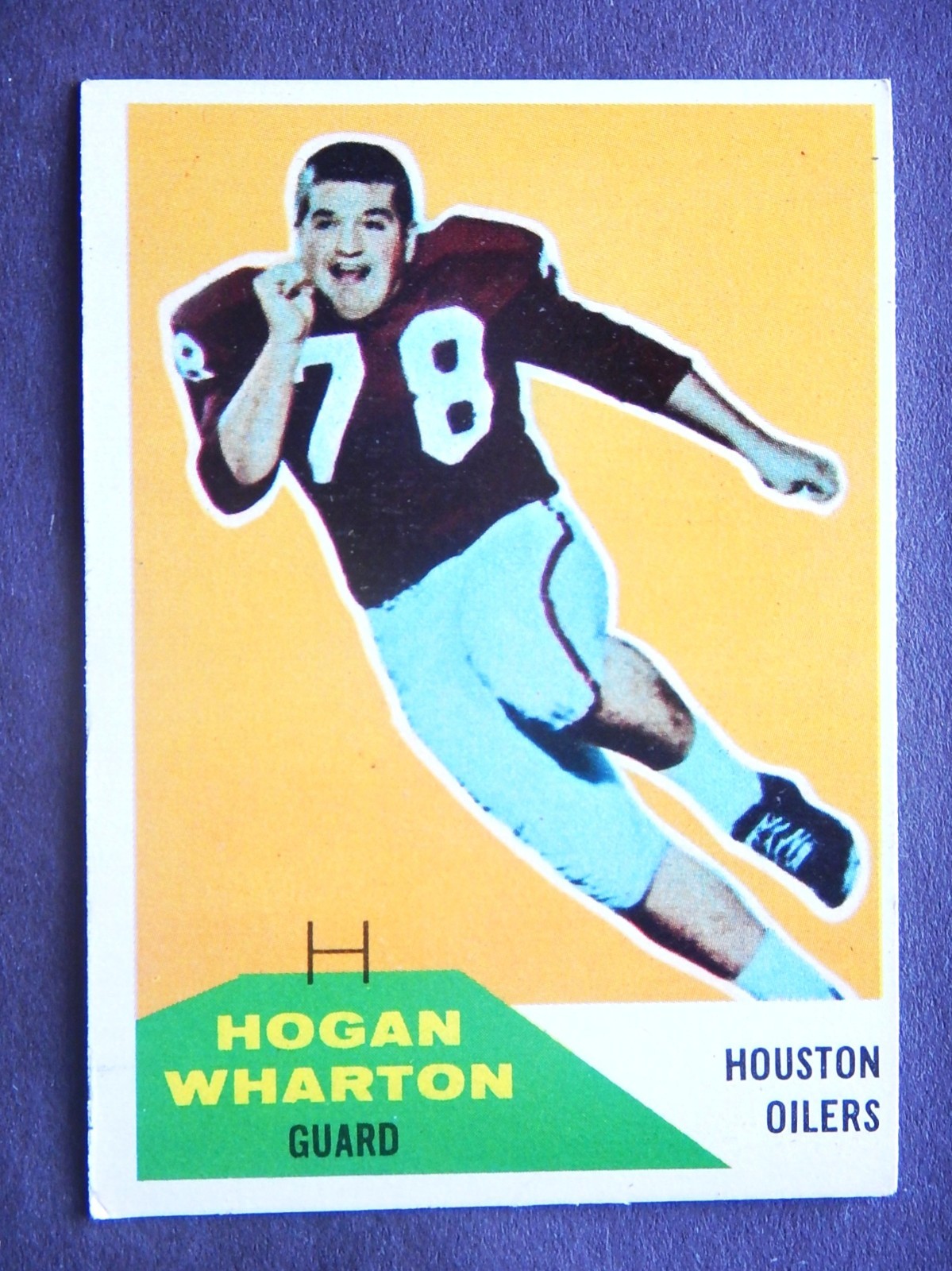 Hogan Wharton #18 Football Cards 1960 Fleer trading card — raw and PSA graded price guide