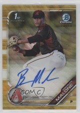 2019 Bowman Draft Chrome Pick Gold Wave Refractor 11/50 Brennan Malone Auto 0c3