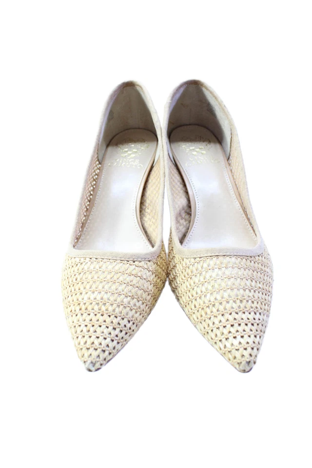Vince Camuto Mujer Sin Cordones Punta Medio Bloque Tacones Beige Talla 8.5 Foto 2 de 4