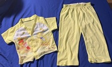 Vintage Disney Winnie the Pooh  Friends Yellow Baby Pajama Set 2pc