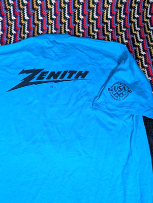 VTG 90s Zenith Electronics 1996 Olympics Atlanta T-Shirt Radio TV Music Size XL