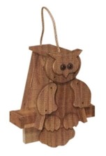 RUSTIC OWL BIRD FEEDER - Amish Handmade Mushroom Wood