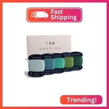 DARUMA Sashiko Thread 100 Cotton Card Type 43.7 yd x 5 Colors with English Ma