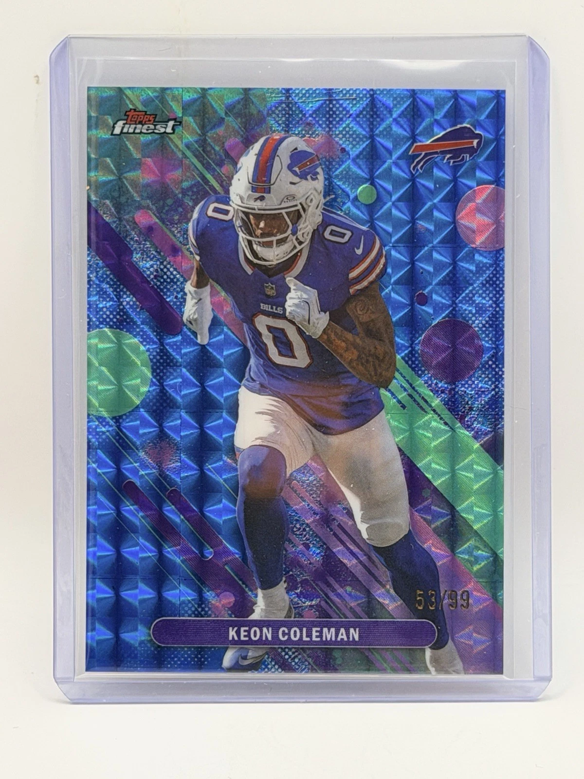 2025 Finest Keon Coleman #83 Blue Geometric Refractor /99