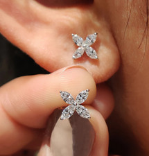 1.60 CT Marquise Cut EF/VS1 Lab Grown Diamond Unique Stud Earring 14K White Gold