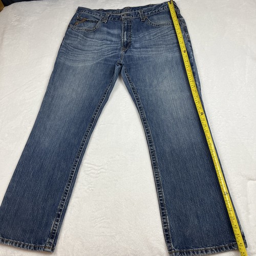 Ariat M2 Traditional Relaxed Boot Cut Mens Jeans Size 38/32 Faded Whiskering - Picture 2 of 17